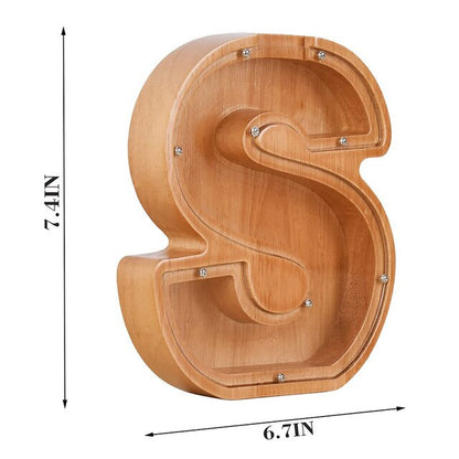 Twenty-Six Letter Wooden Piggy Bank