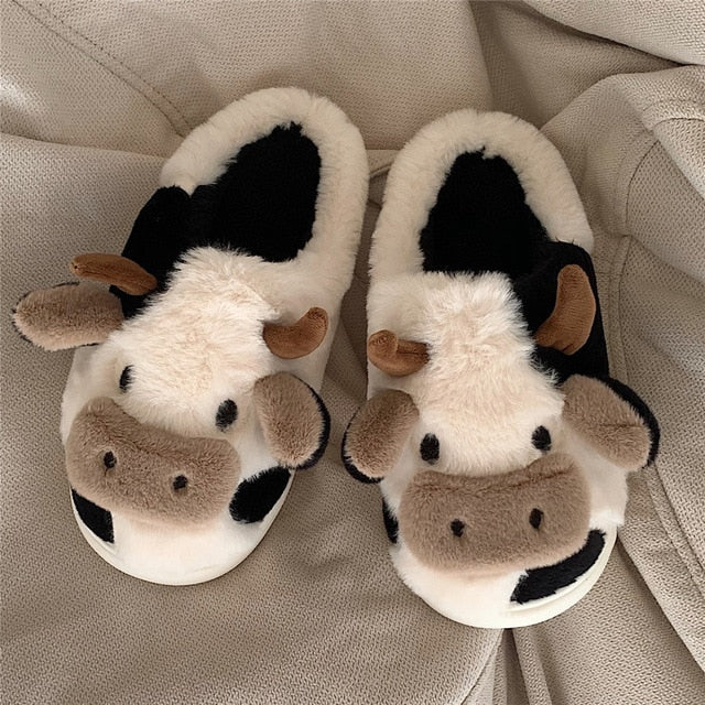 Cartoon Milk Cow Slippers