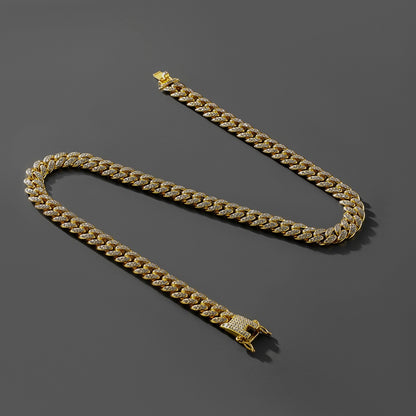 Rhinestone Paved Cuban Link Chain Bracelet