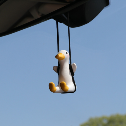 Gypsum Cute Anime Car Accessory Swing Duck Pendant