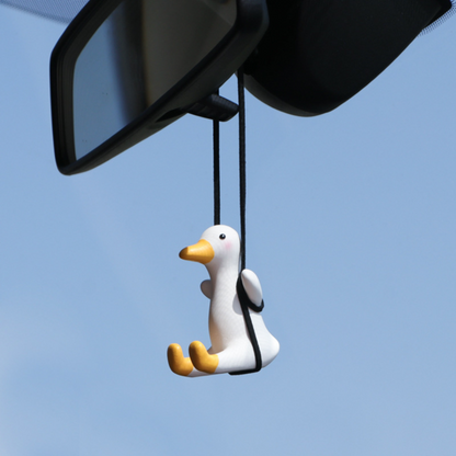 Gypsum Cute Anime Car Accessory Swing Duck Pendant