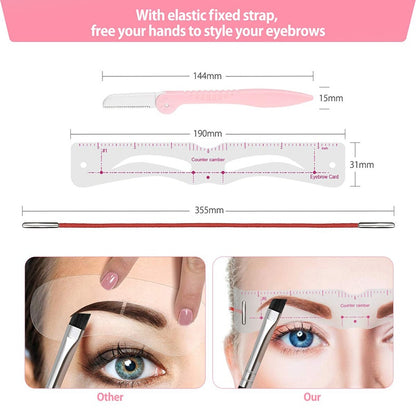 12Styles Reusable DIY Eyebrow Stencil Set